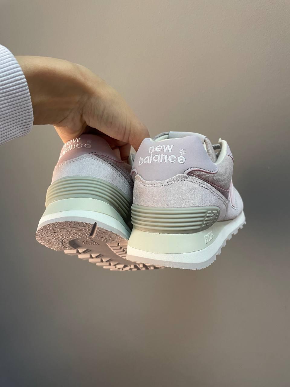 New Balance 574 Pink White Green