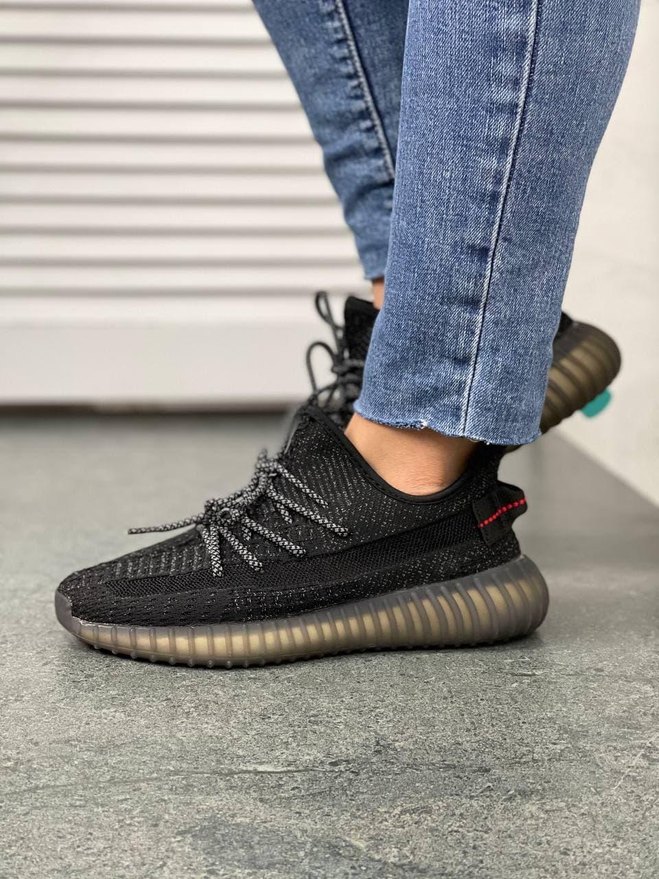 Adidas Yeezy Boost 350 V2 Black (Повний рефлектив)
