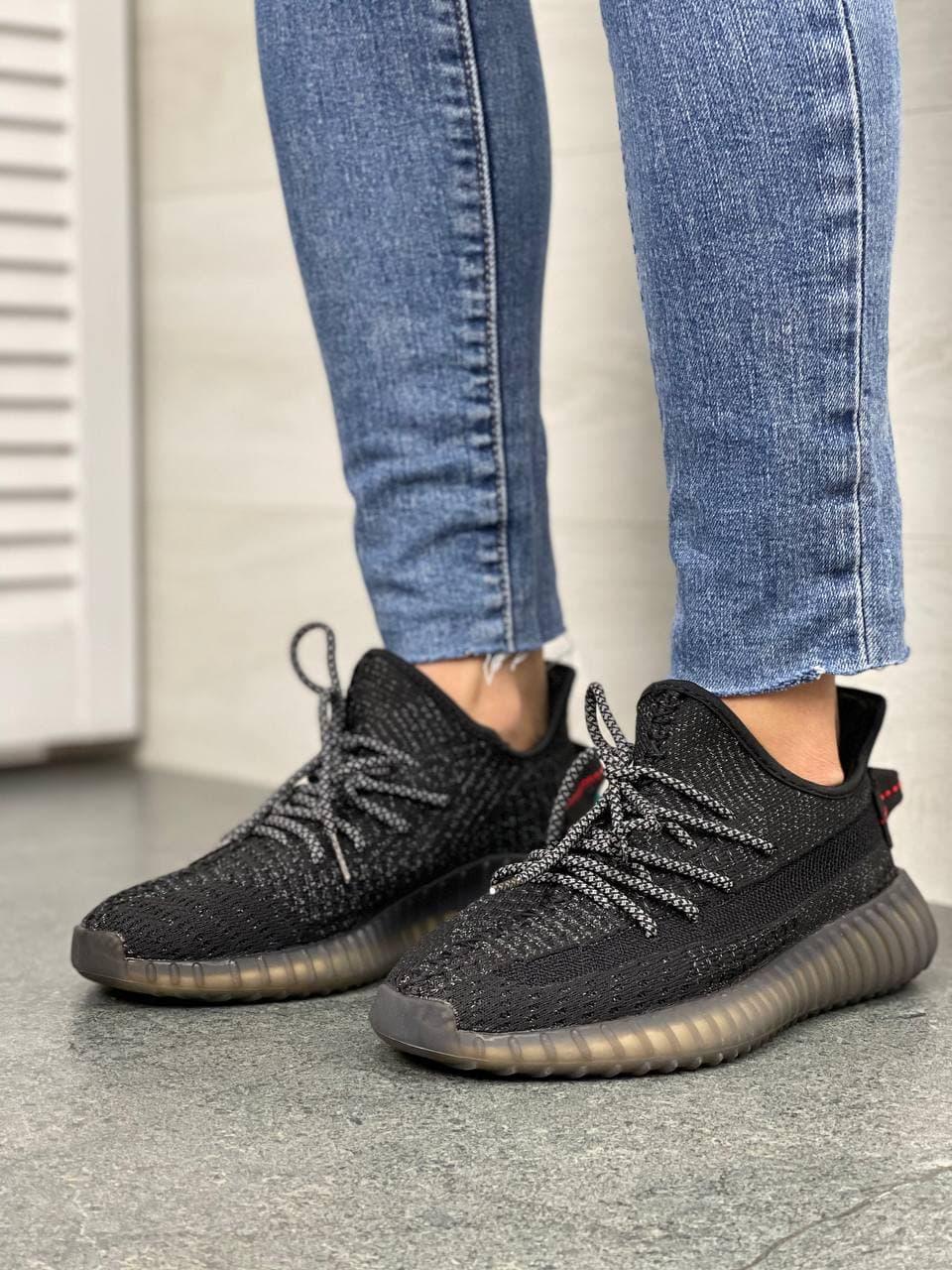 Adidas Yeezy Boost 350 V2 Black (Повний рефлектив)