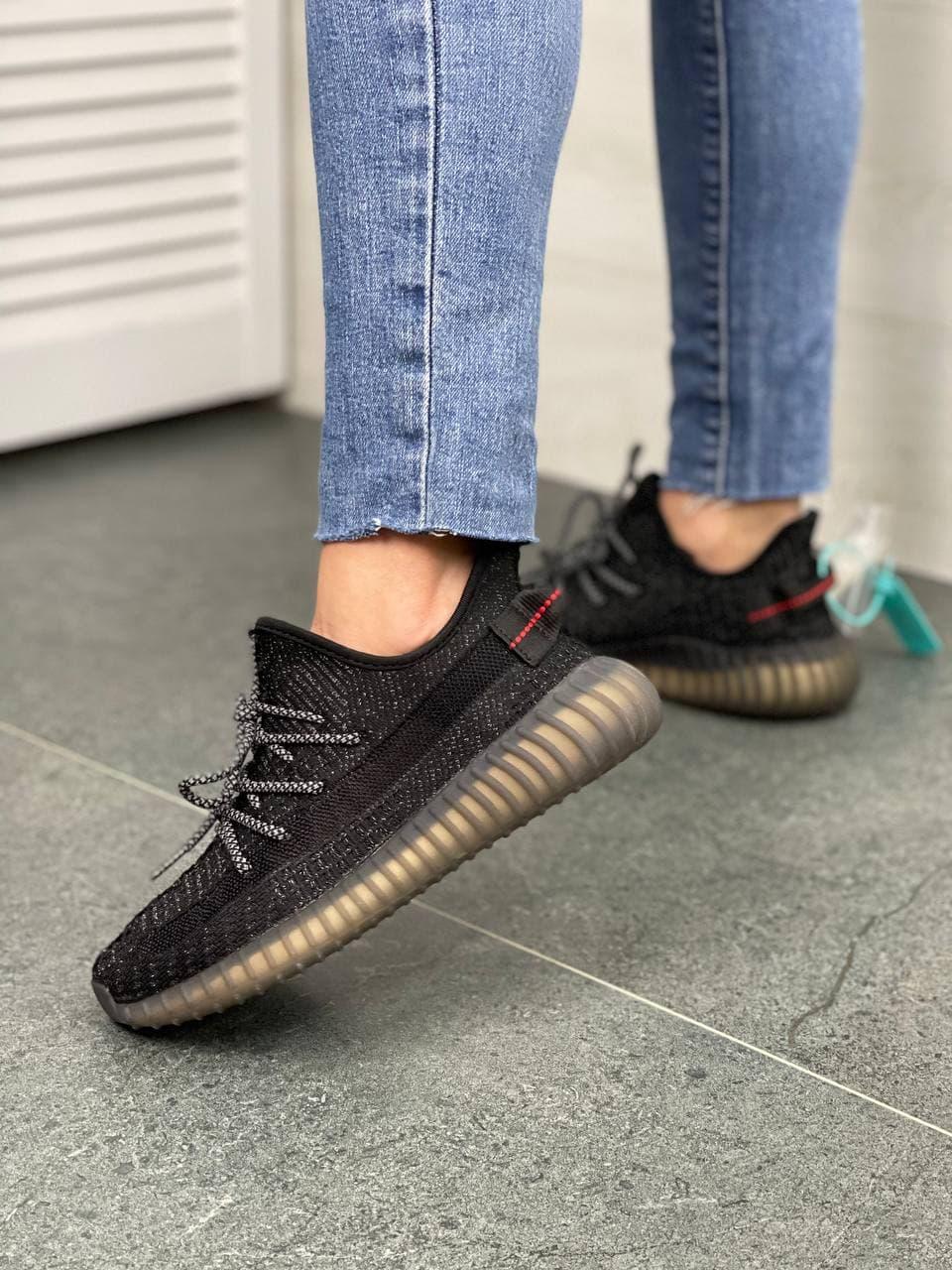 Adidas Yeezy Boost 350 V2 Black (Повний рефлектив)