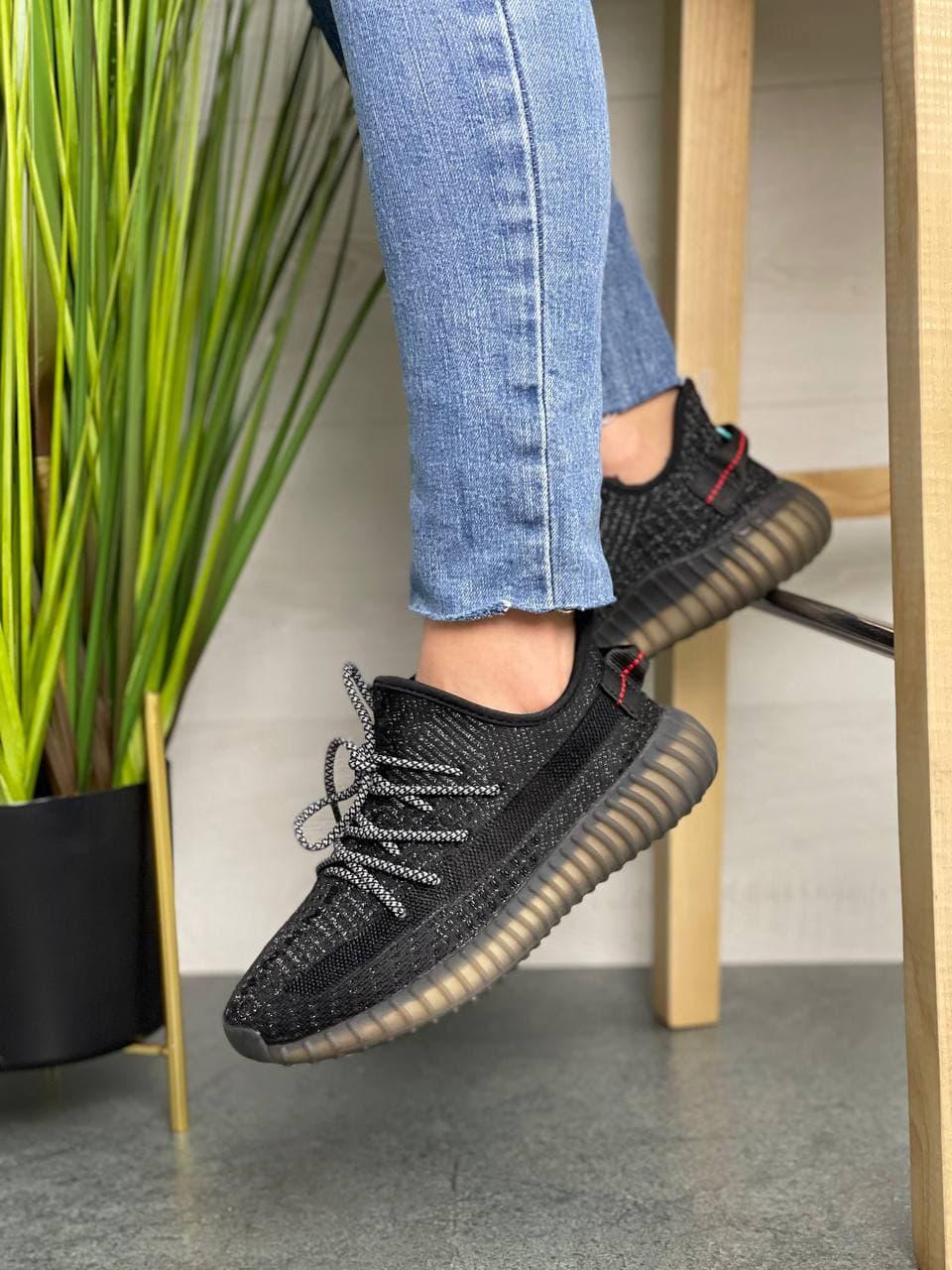 Adidas Yeezy Boost 350 V2 Black (Повний рефлектив)