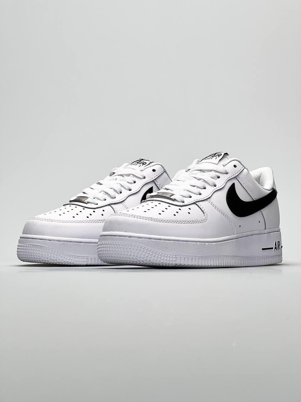 Nike Air Force 1 White Black Logo 5