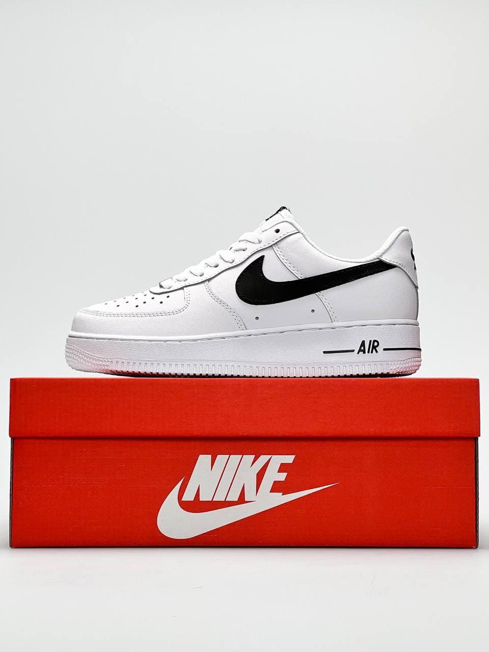 Nike Air Force 1 White Black Logo 5
