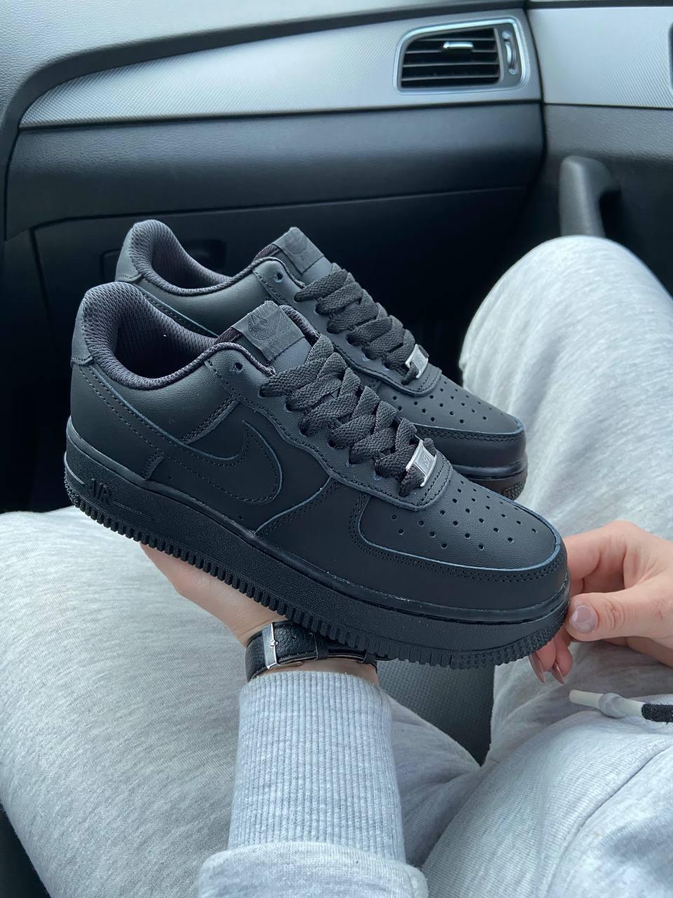 Nike Air Force 1 Classic Black (Матова шкіра)