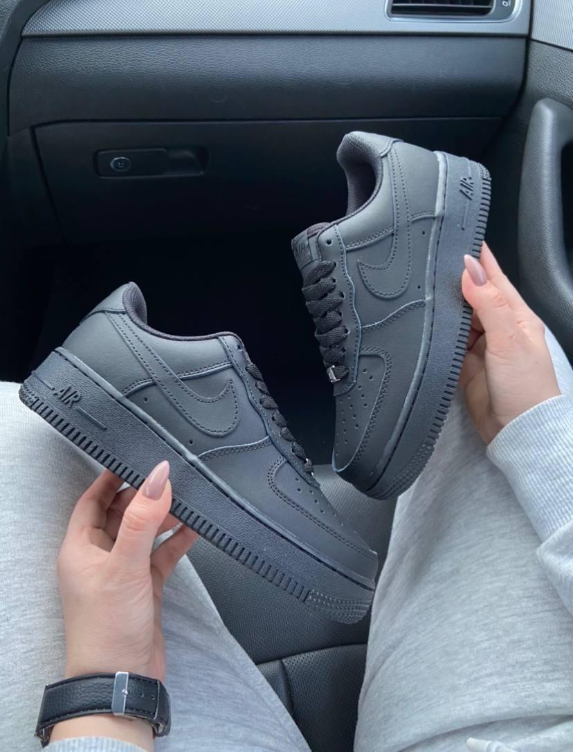 Nike Air Force 1 Classic Black (Матова шкіра)