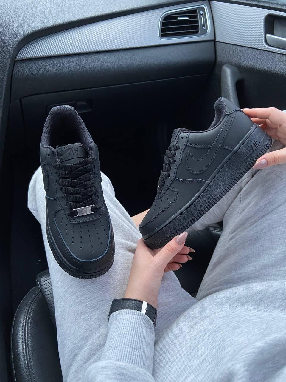 Nike Air Force 1 Classic Black (Матова шкіра)