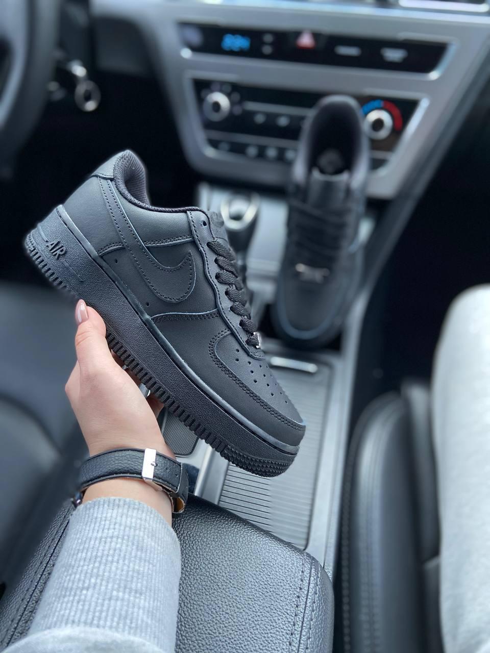 Nike Air Force 1 Classic Black (Матова шкіра)