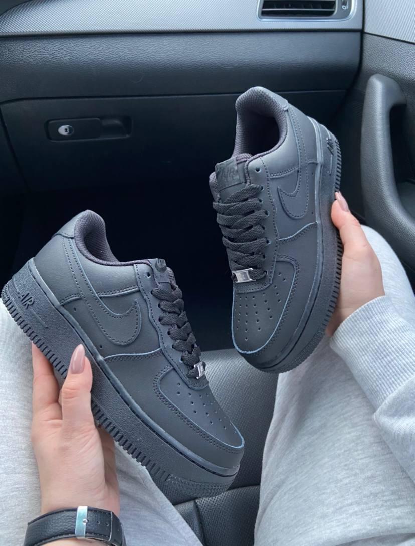 Nike Air Force 1 Classic Black (Матова шкіра)