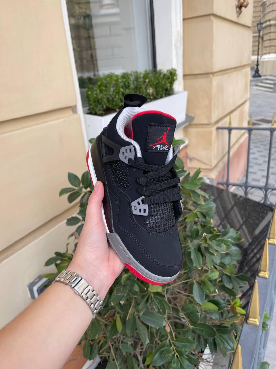 Nike Air Jordan Retro 4 Black Grey Red