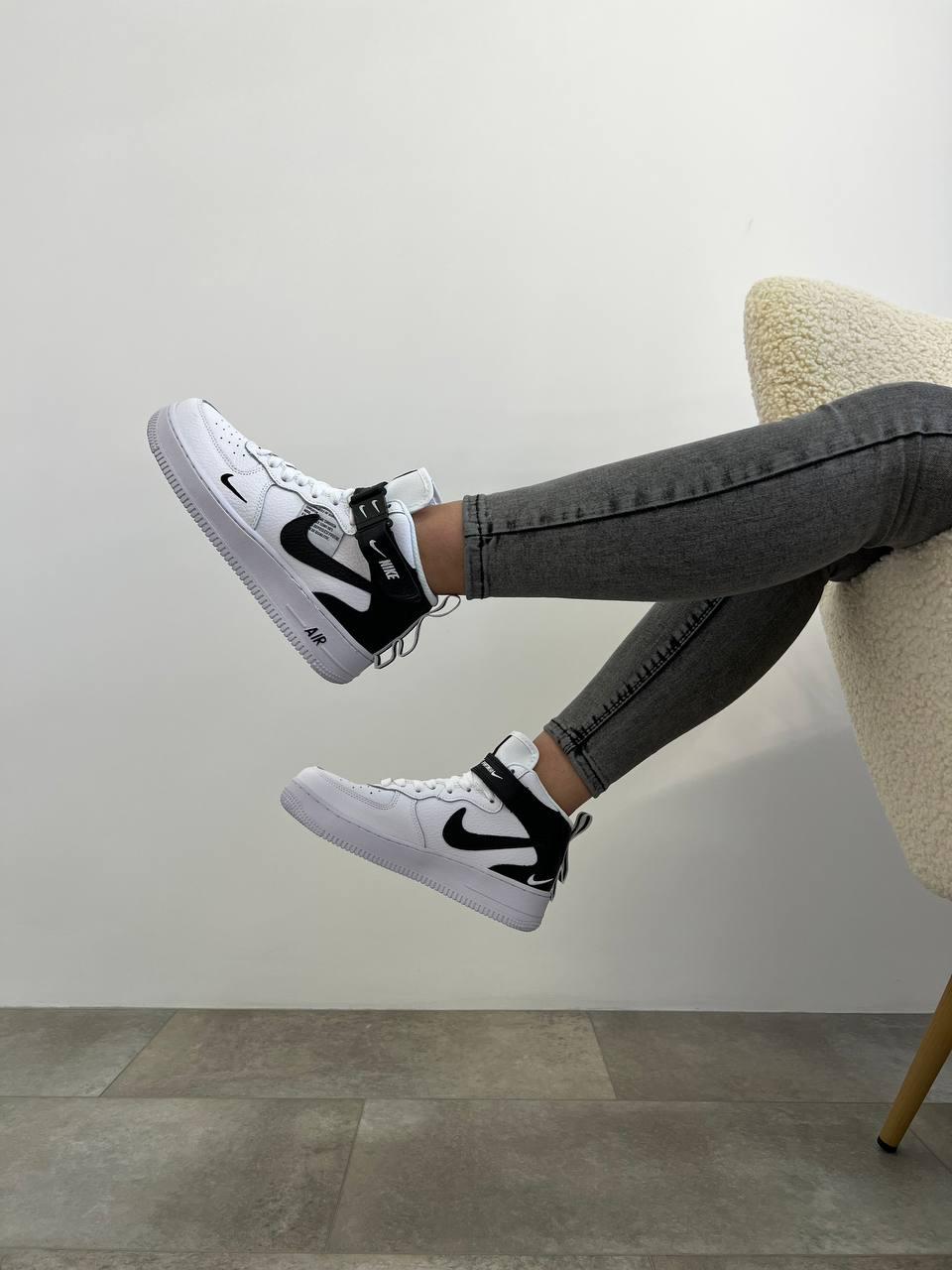 Nike Air Force Mid Utility All White Black X