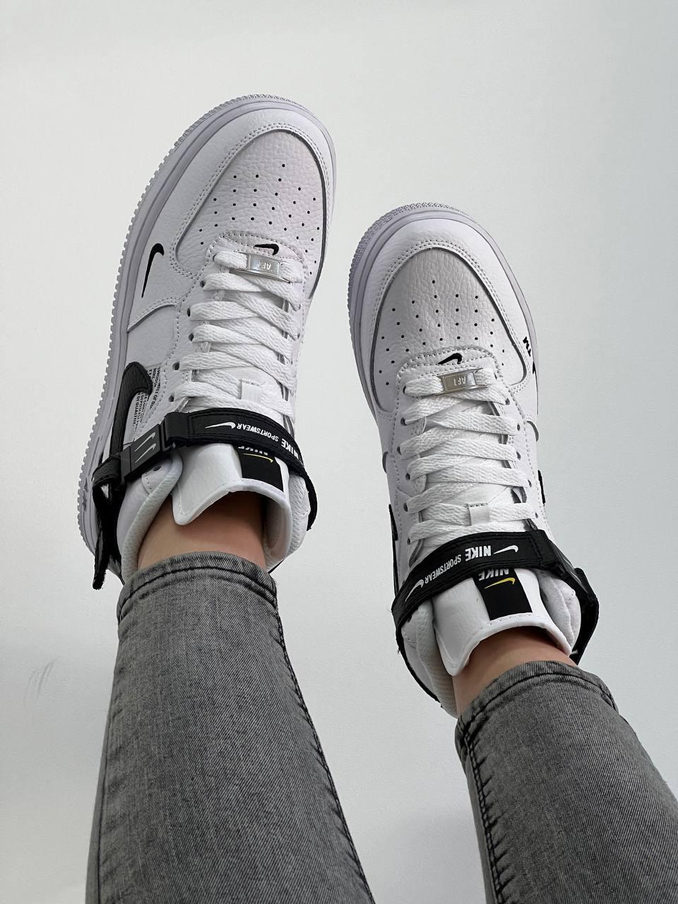 Nike Air Force Mid Utility All White Black X