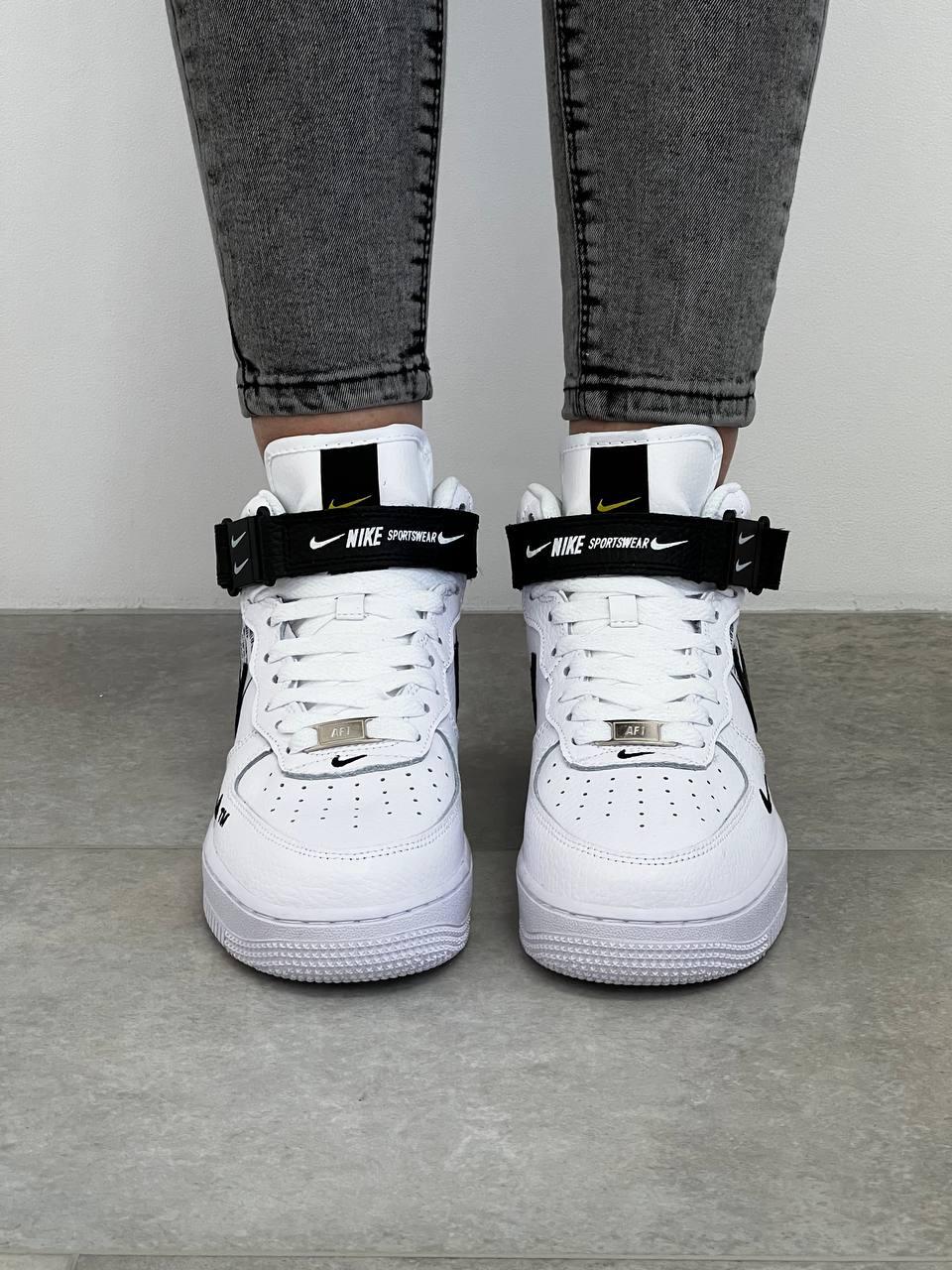 Nike Air Force Mid Utility All White Black X