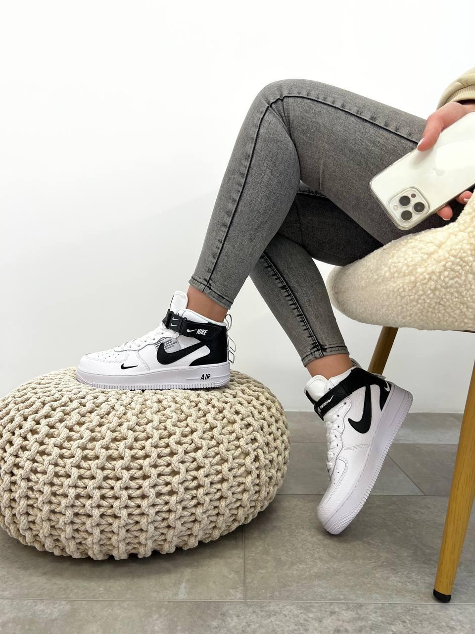 Nike Air Force Mid Utility All White Black X