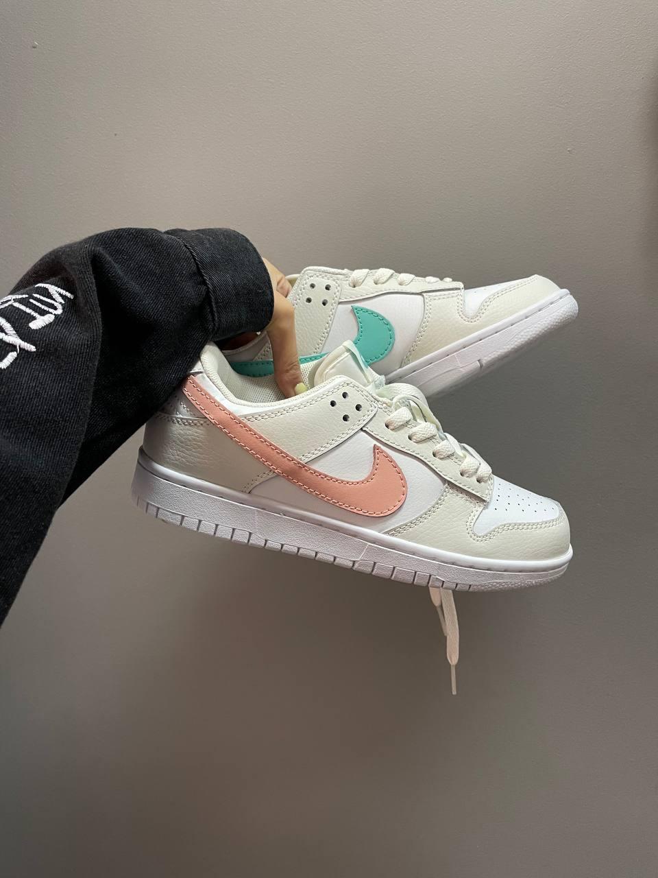 Nike Dunk Low Cream Blue Peach Swoosh