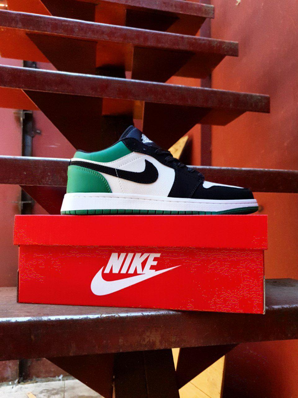 Nike Air Jordan Retro 1 Low Black White Green