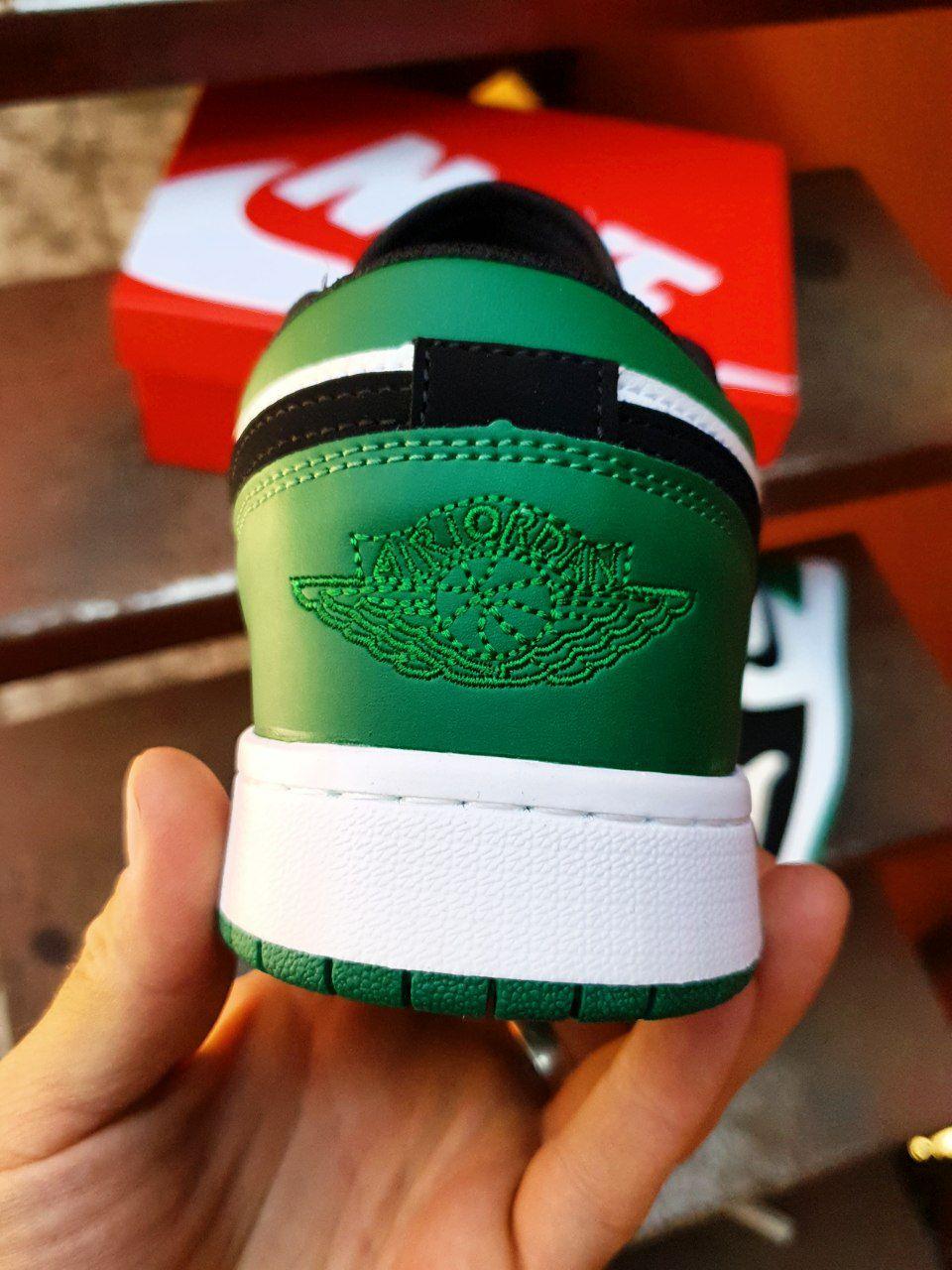 Nike Air Jordan Retro 1 Low Black White Green