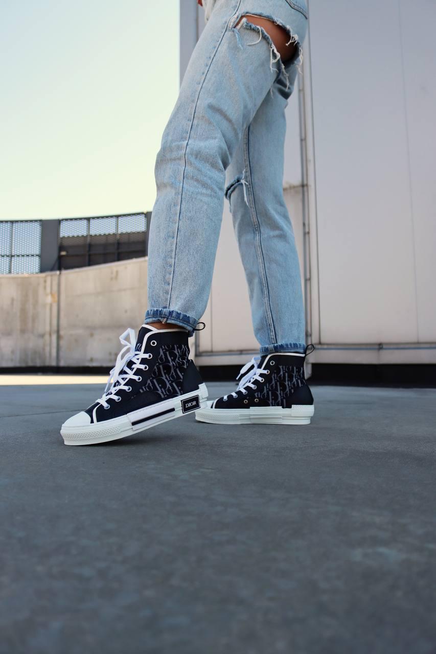 Dior B23 Sneakers High Black White 1