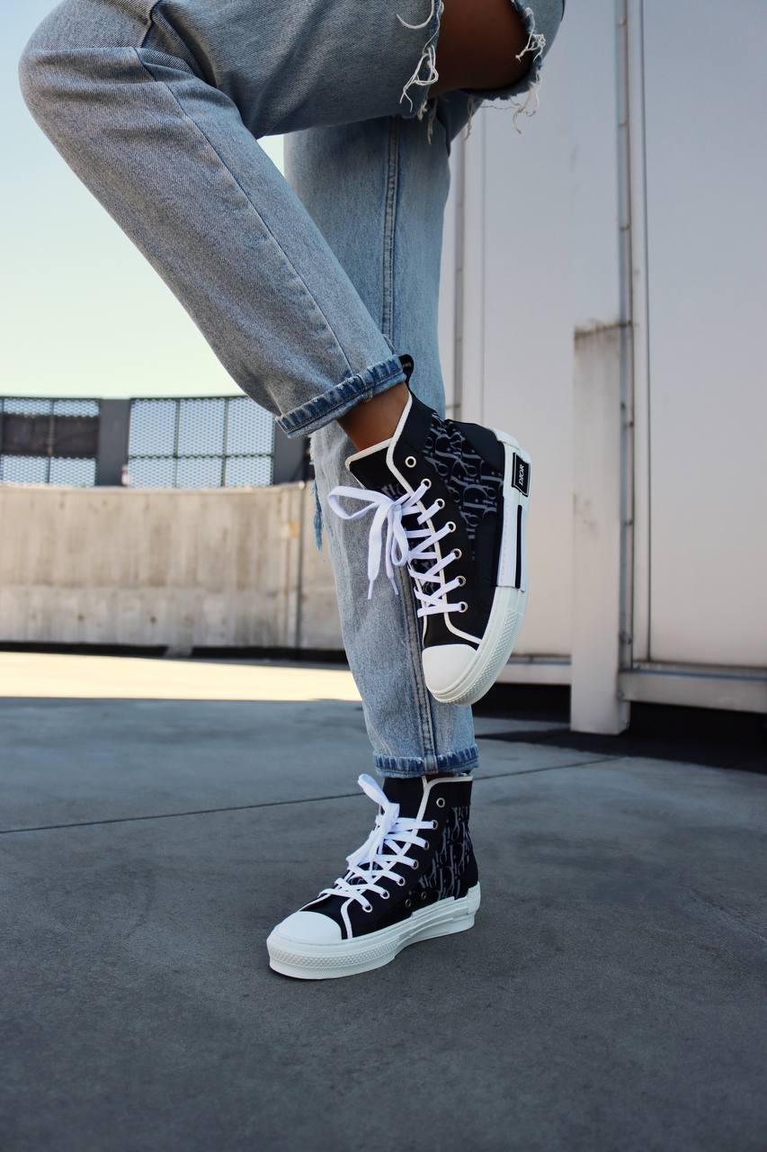 Dior B23 Sneakers High Black White 1