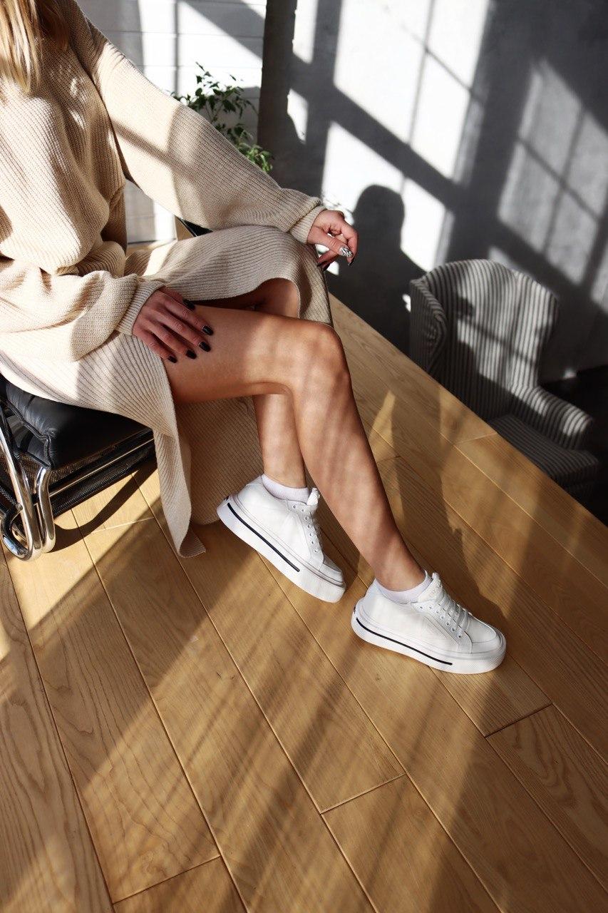 Prada Macro Re-Nylon Brushed Leather Sneakers White