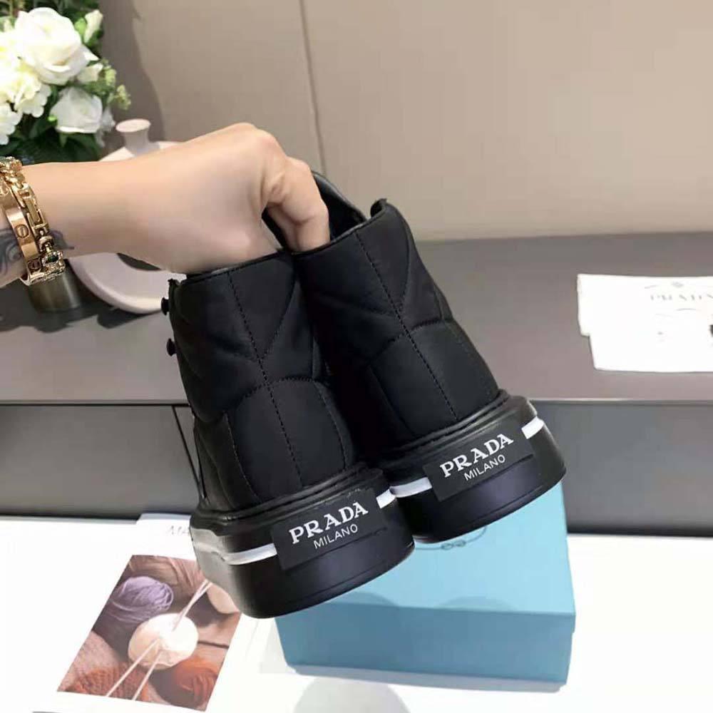Prada Marco Re-Nylon and Brushed Leather High-Top