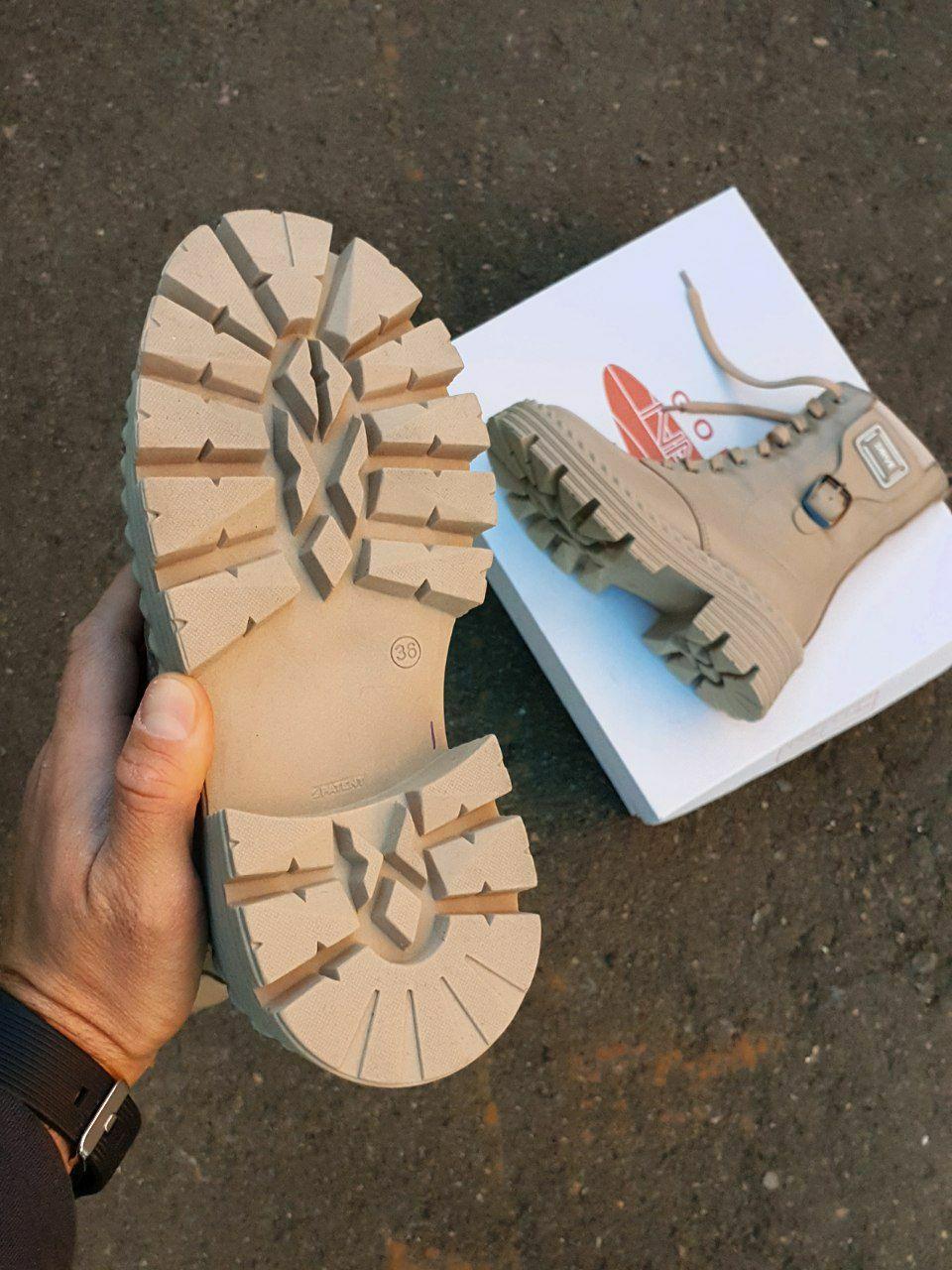Boots Winter Leather Beige