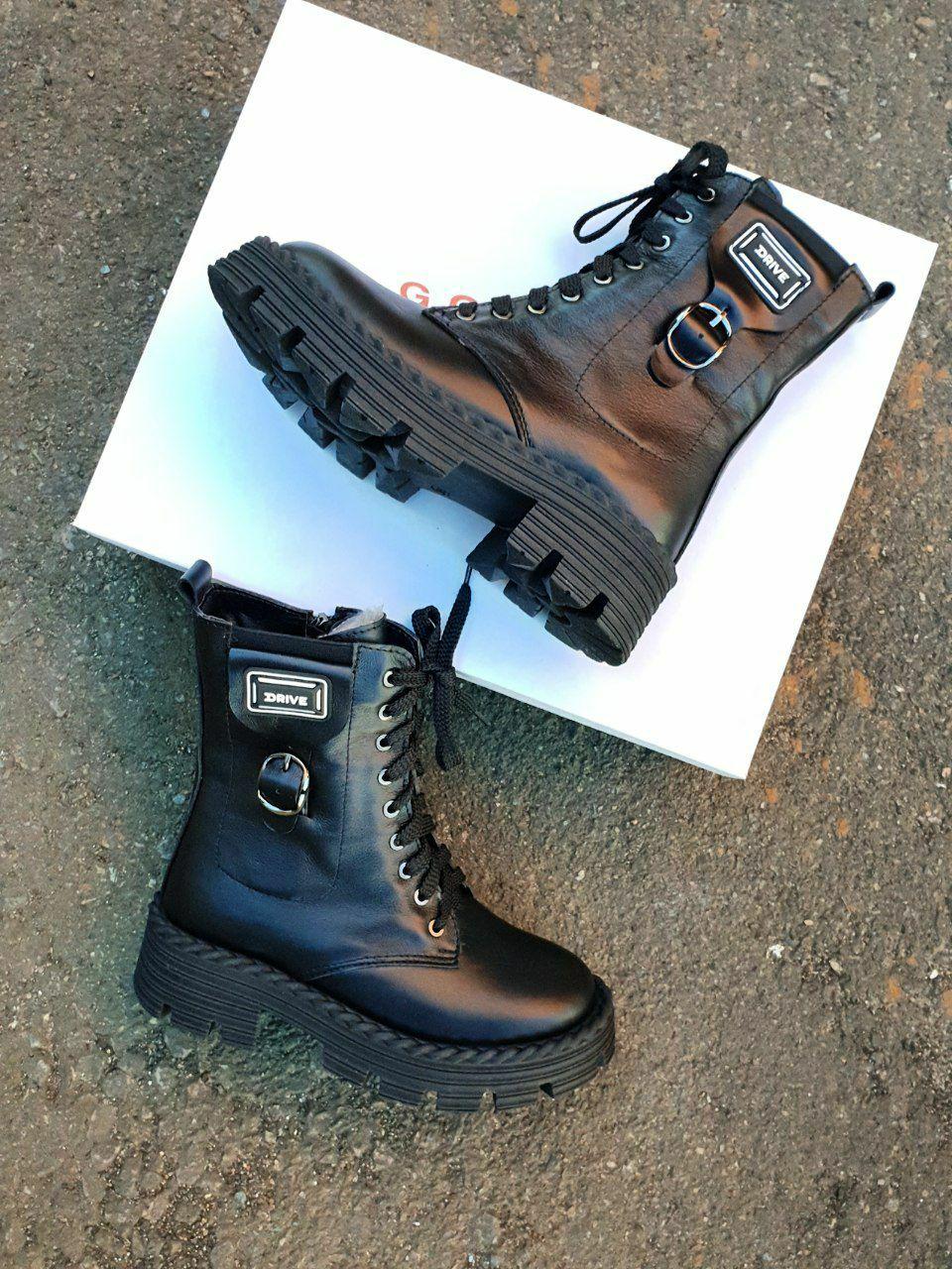 Boots Winter Leather Black UK