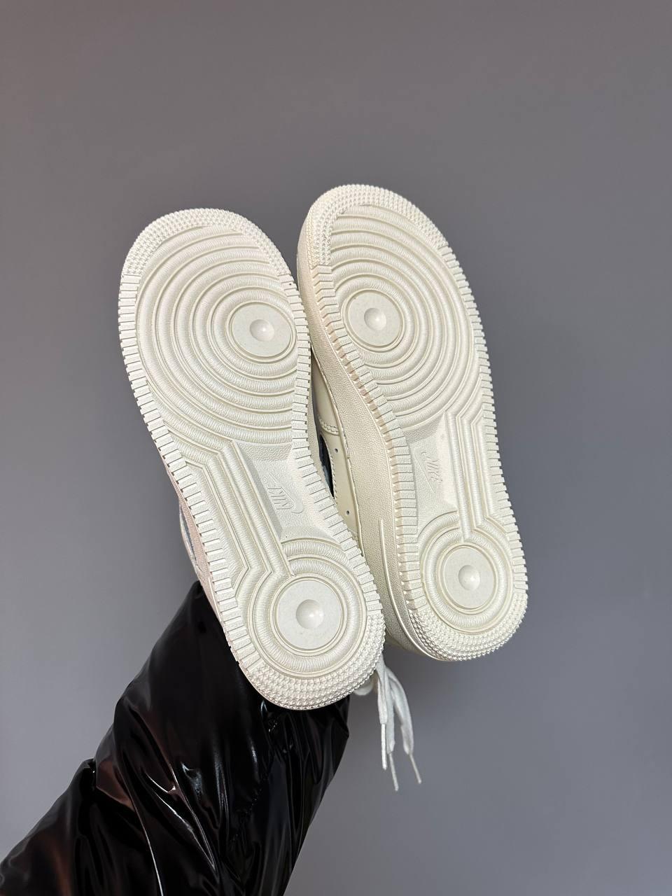 Nike Air Force 1 Cream Black Swoosh