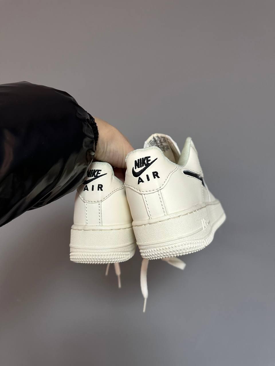 Nike Air Force 1 Cream Black Swoosh