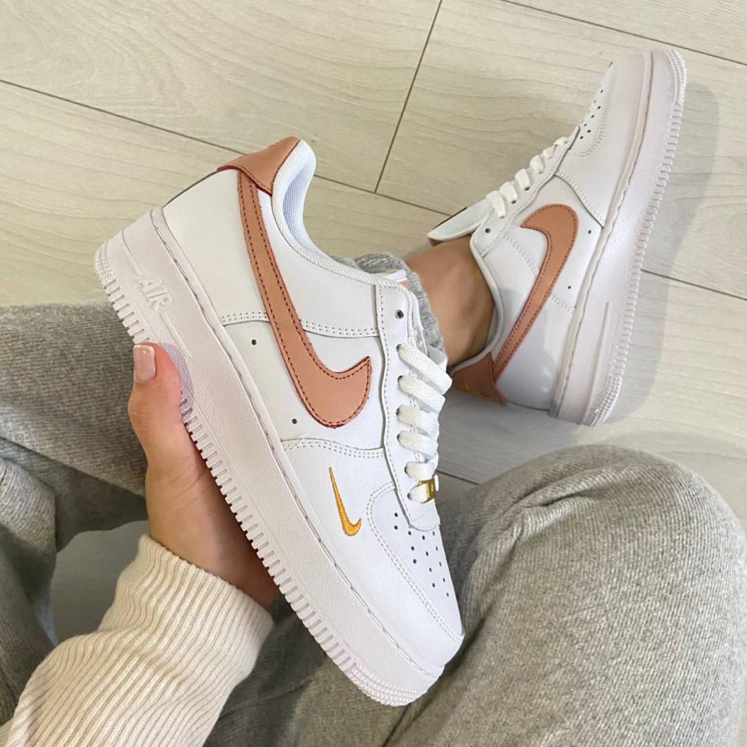 Nike Air Force 1 White Orange Gold