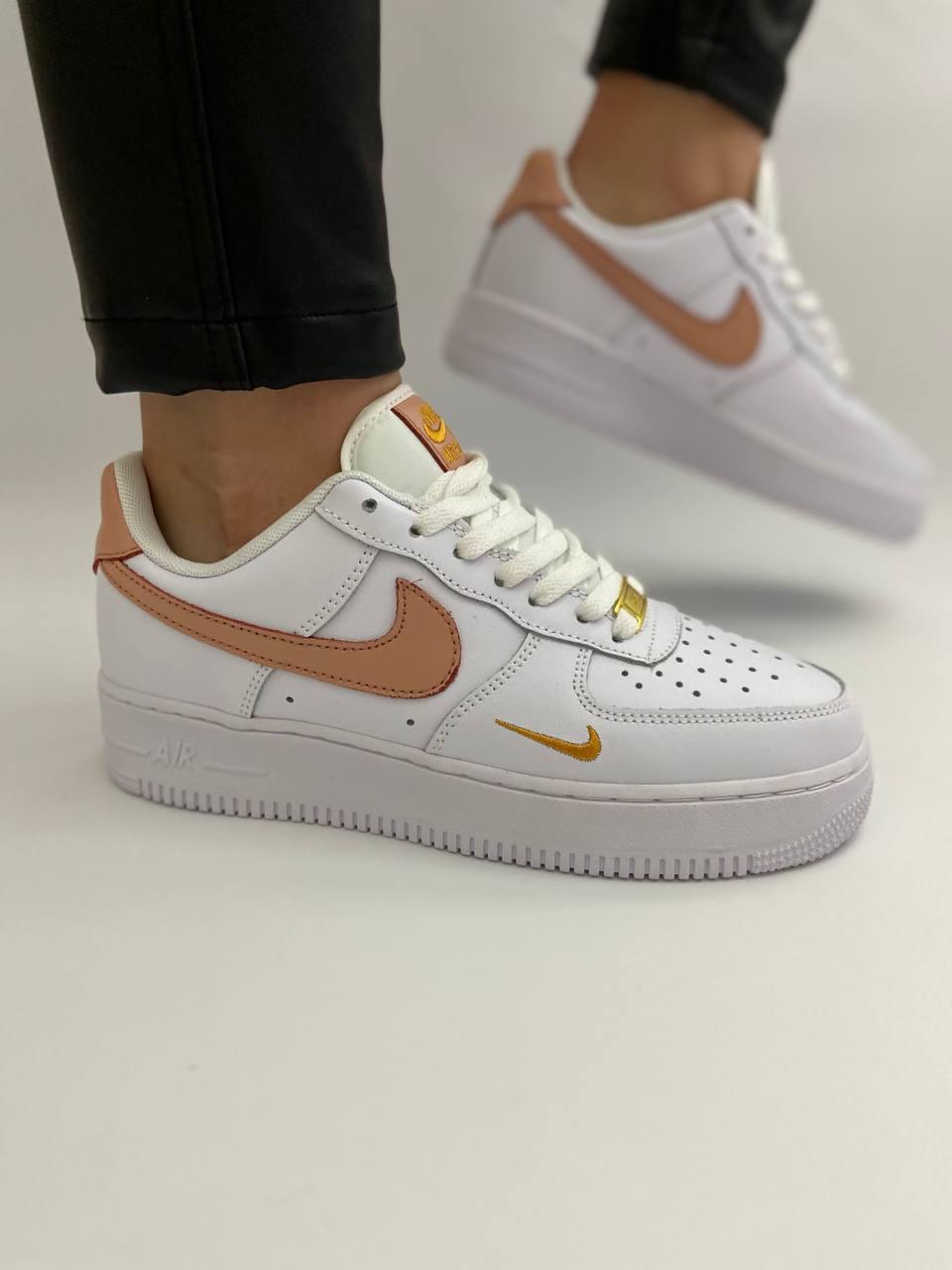 Nike Air Force 1 White Orange Gold