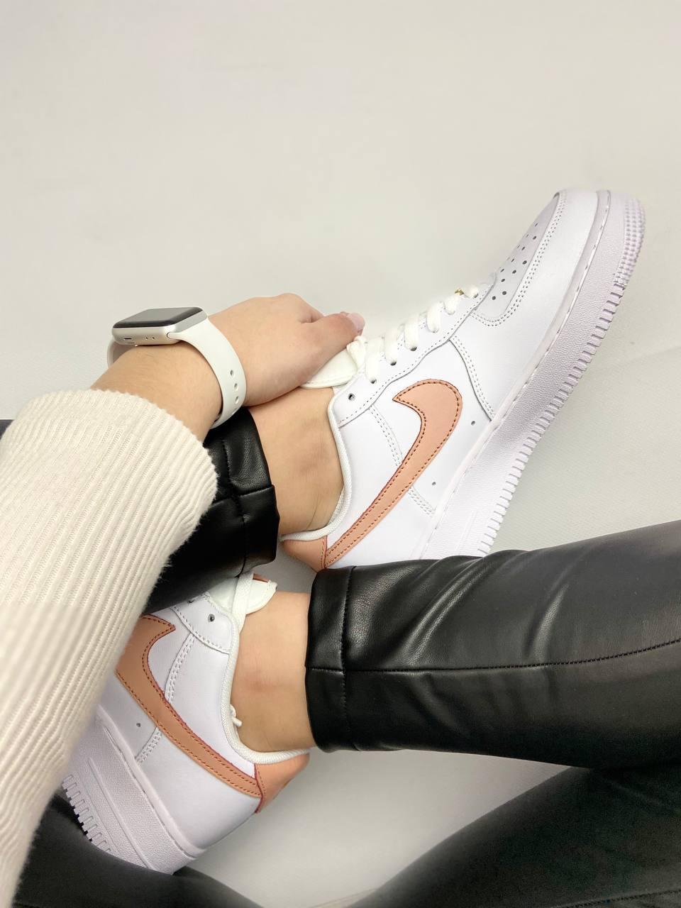 Nike Air Force 1 White Orange Gold