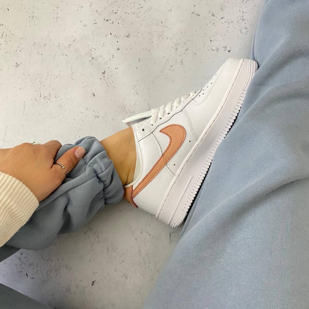 Nike Air Force 1 White Orange Gold