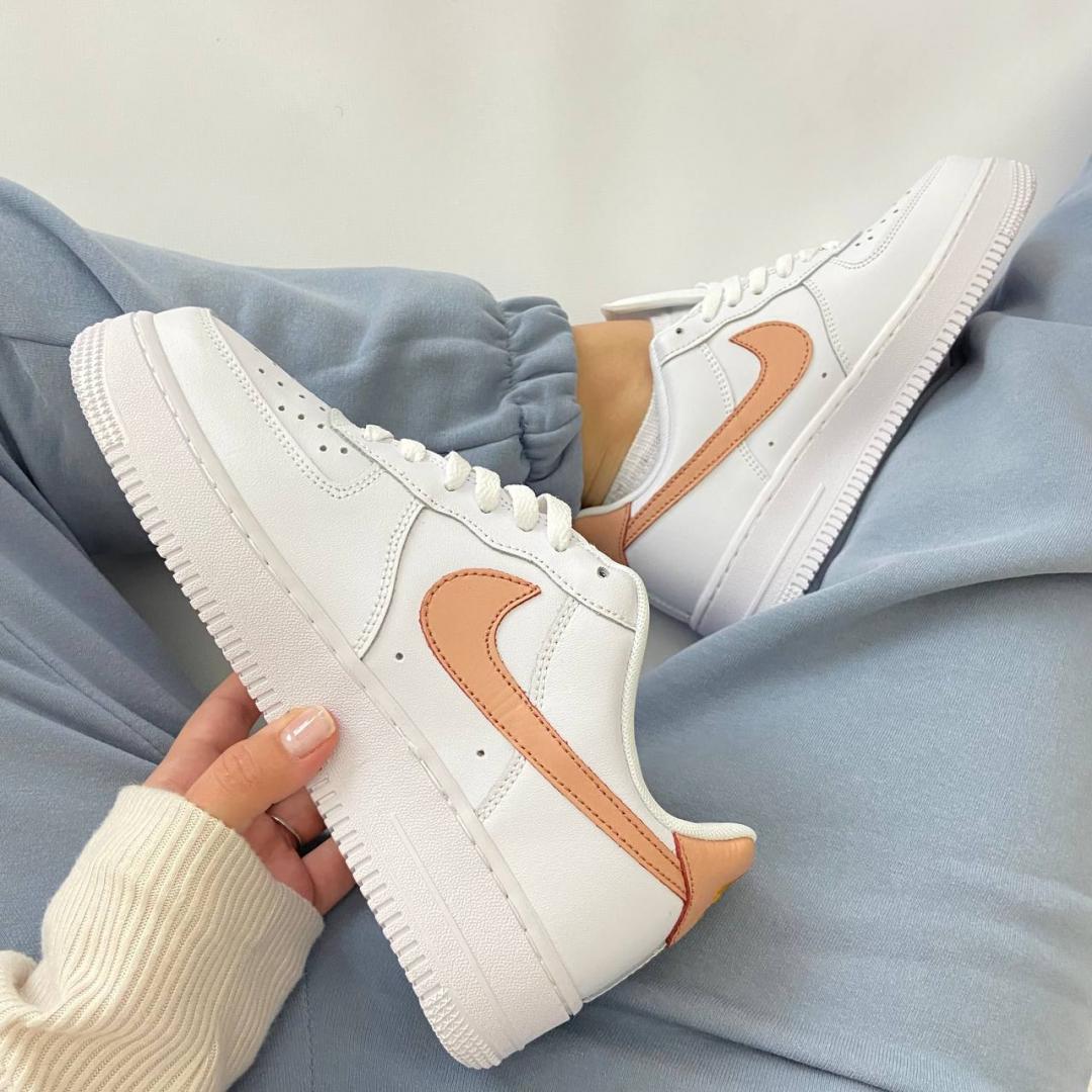 Nike Air Force 1 White Orange Gold