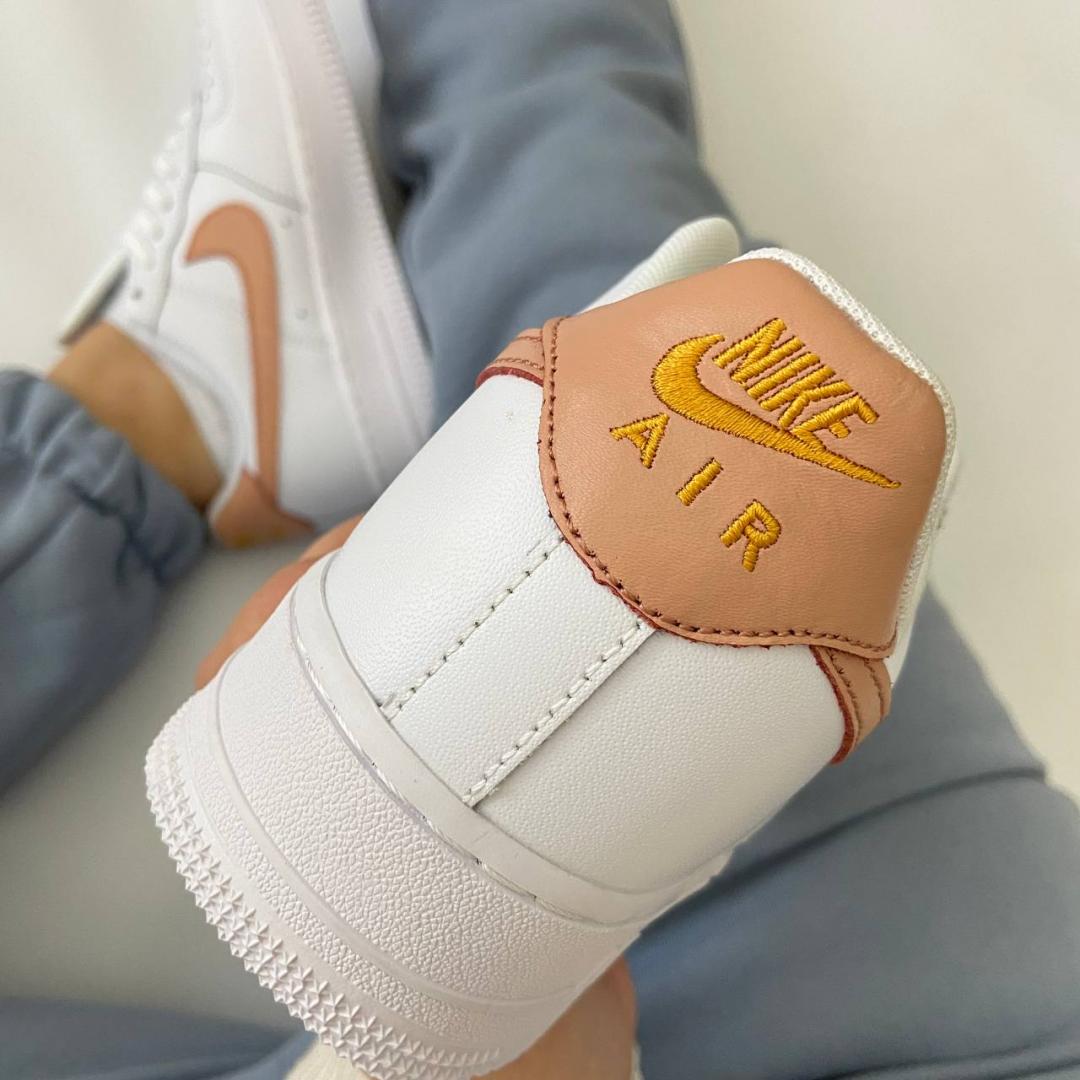 Nike Air Force 1 White Orange Gold