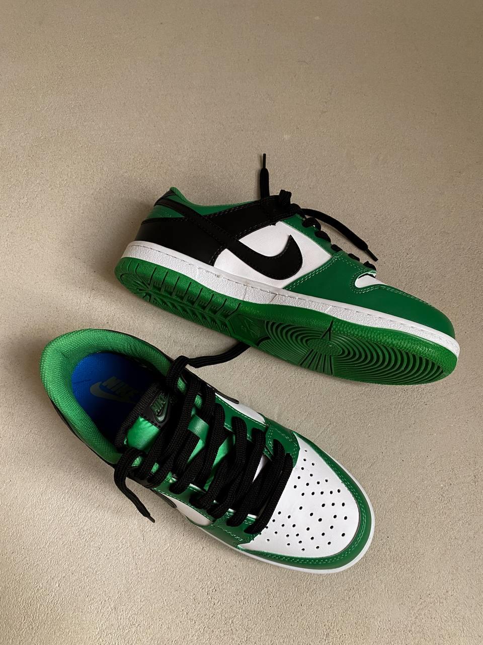 Nike Dunk Low Black White Green