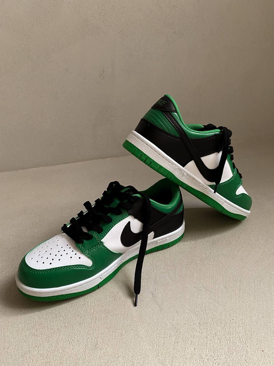 Nike Dunk Low Black White Green