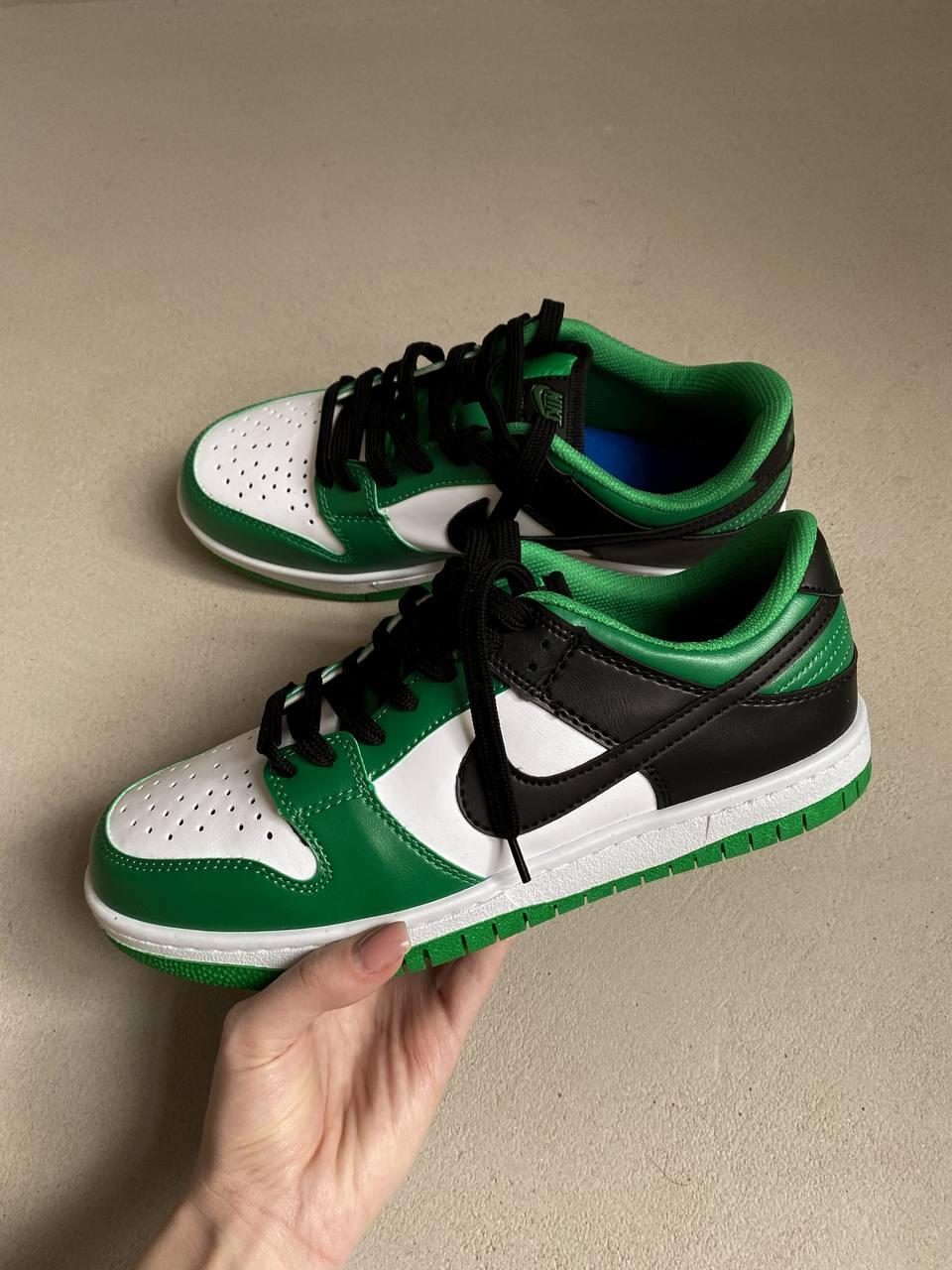 Nike Dunk Low Black White Green