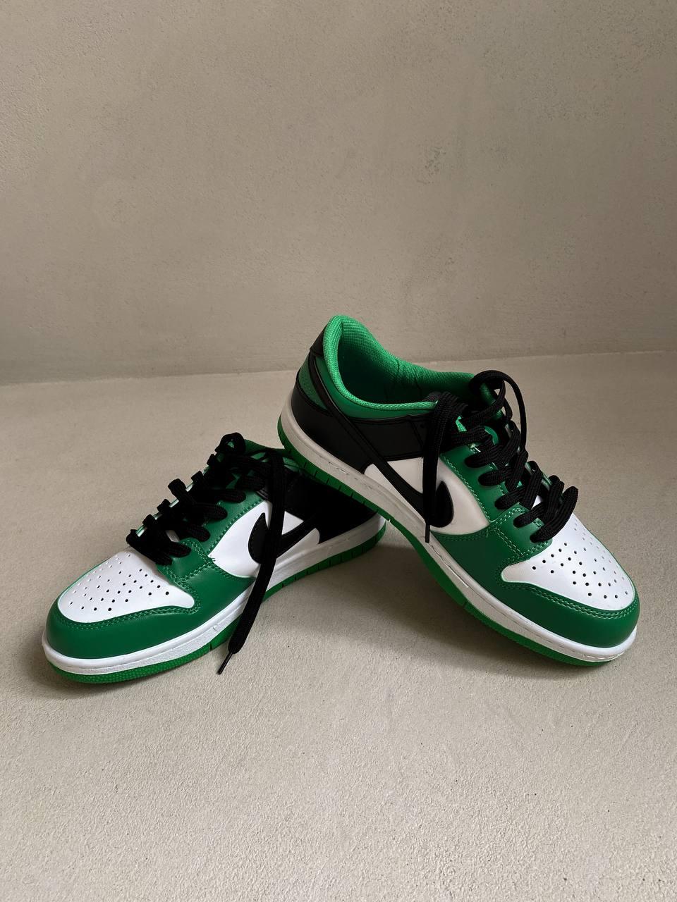 Nike Dunk Low Black White Green