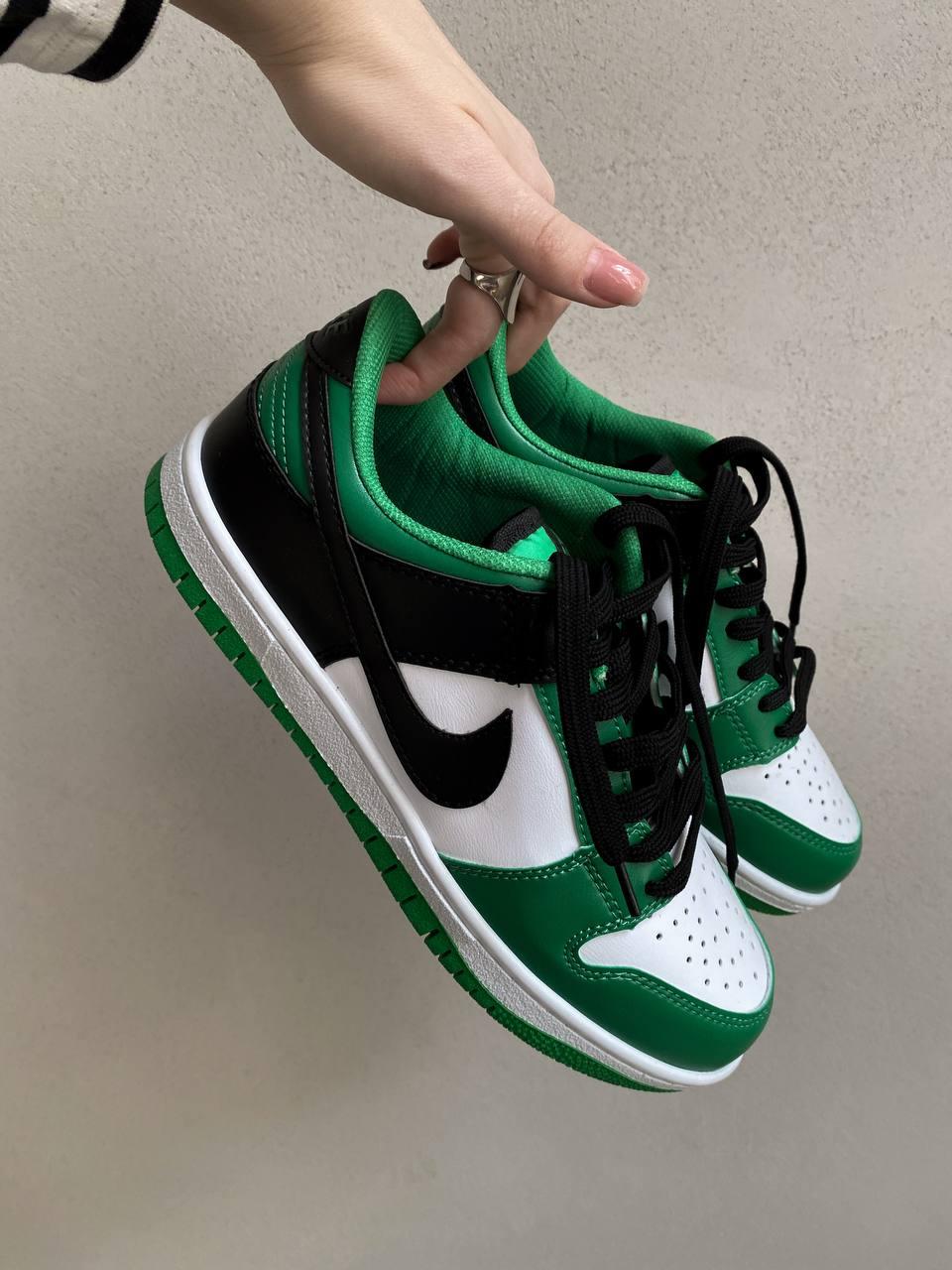 Nike Dunk Low Black White Green