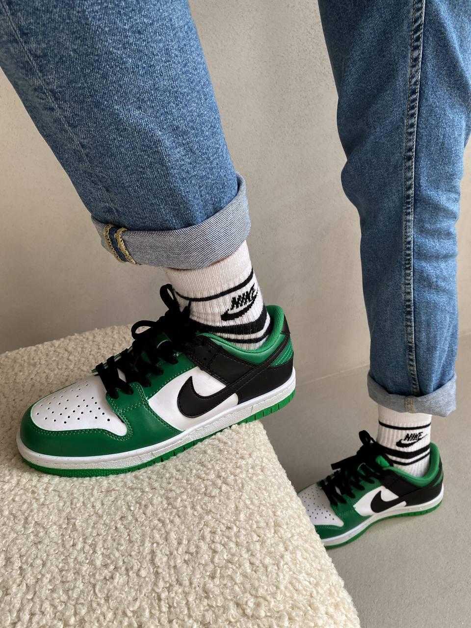 Nike Dunk Low Black White Green