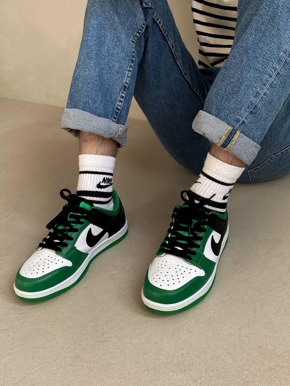 Nike Dunk Low Black White Green
