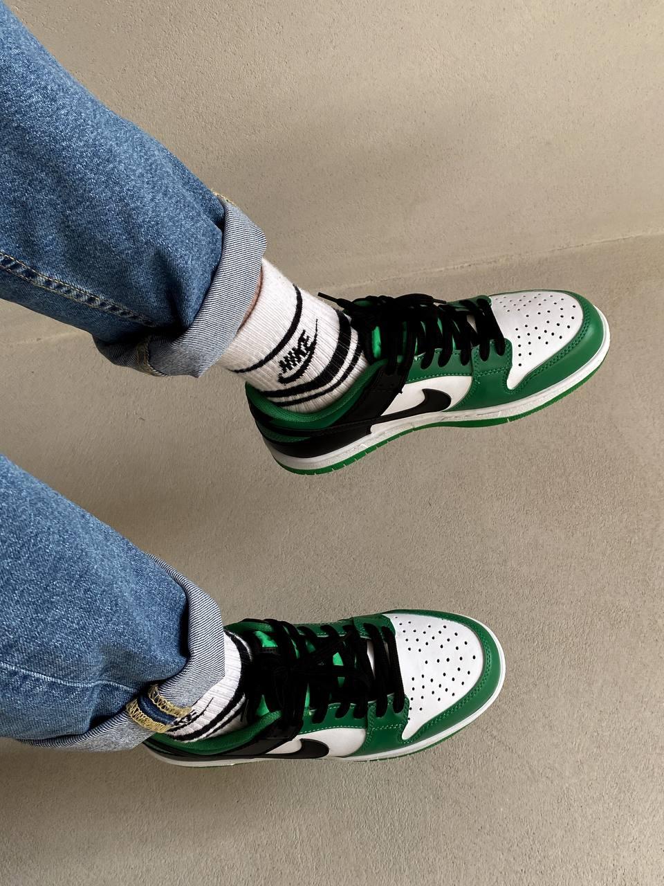 Nike Dunk Low Black White Green