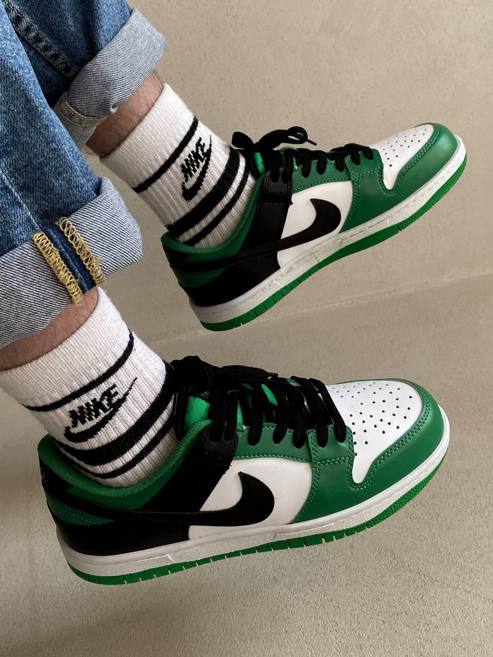 Nike Dunk Low Black White Green