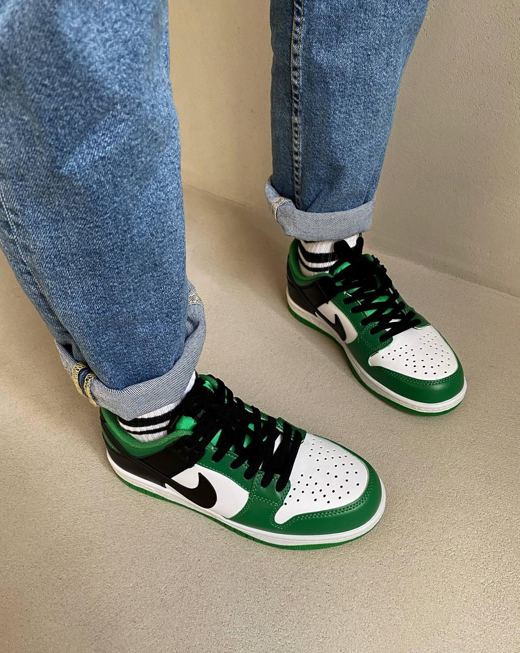 Nike Dunk Low Black White Green