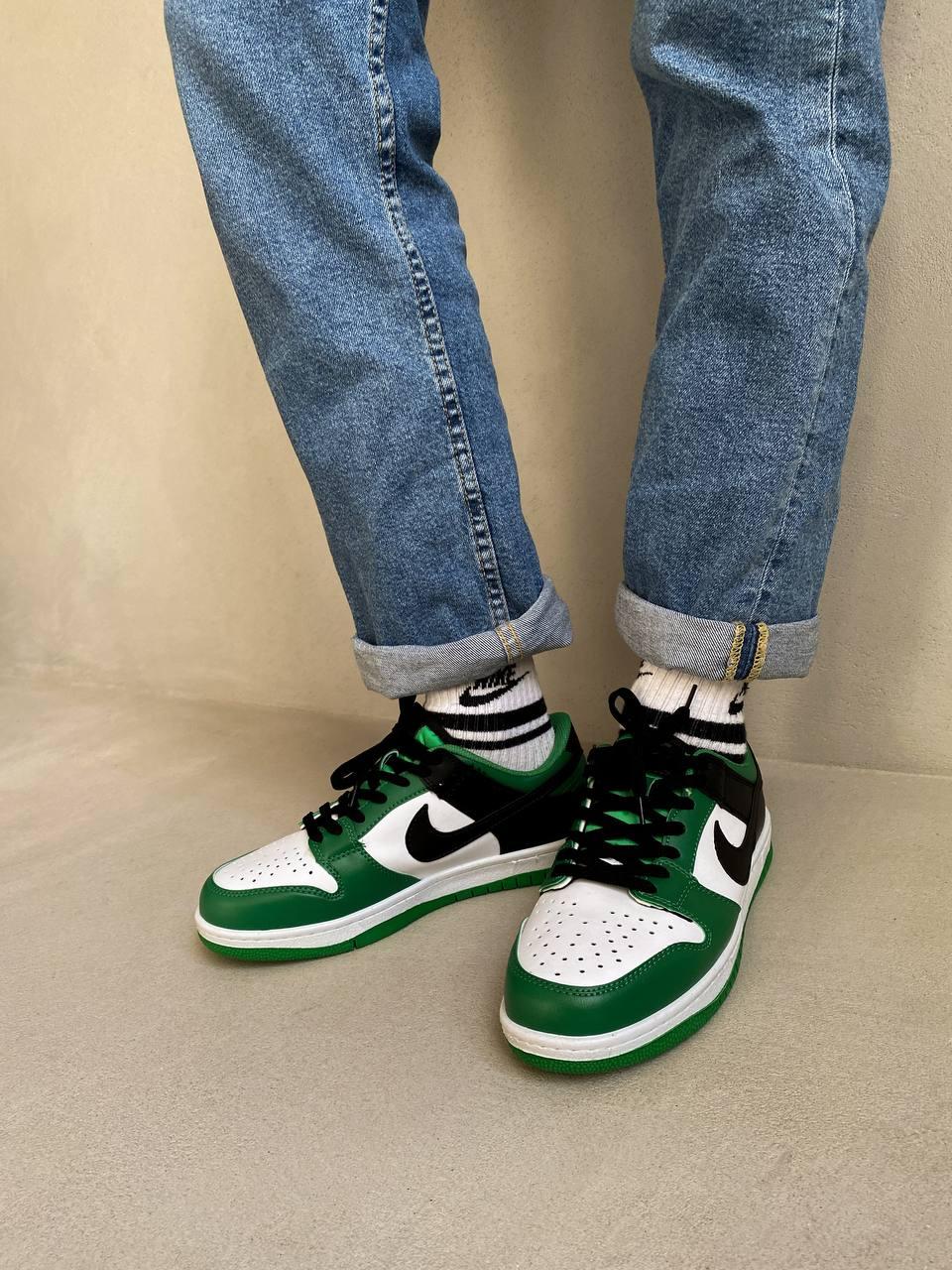 Nike Dunk Low Black White Green