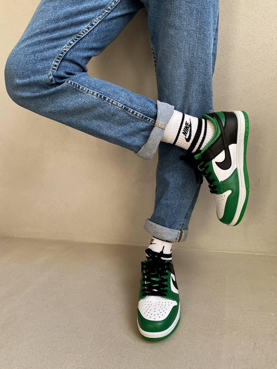 Nike Dunk Low Black White Green