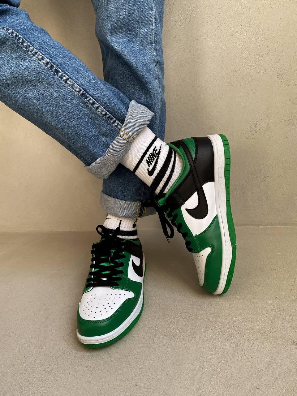 Nike Dunk Low Black White Green