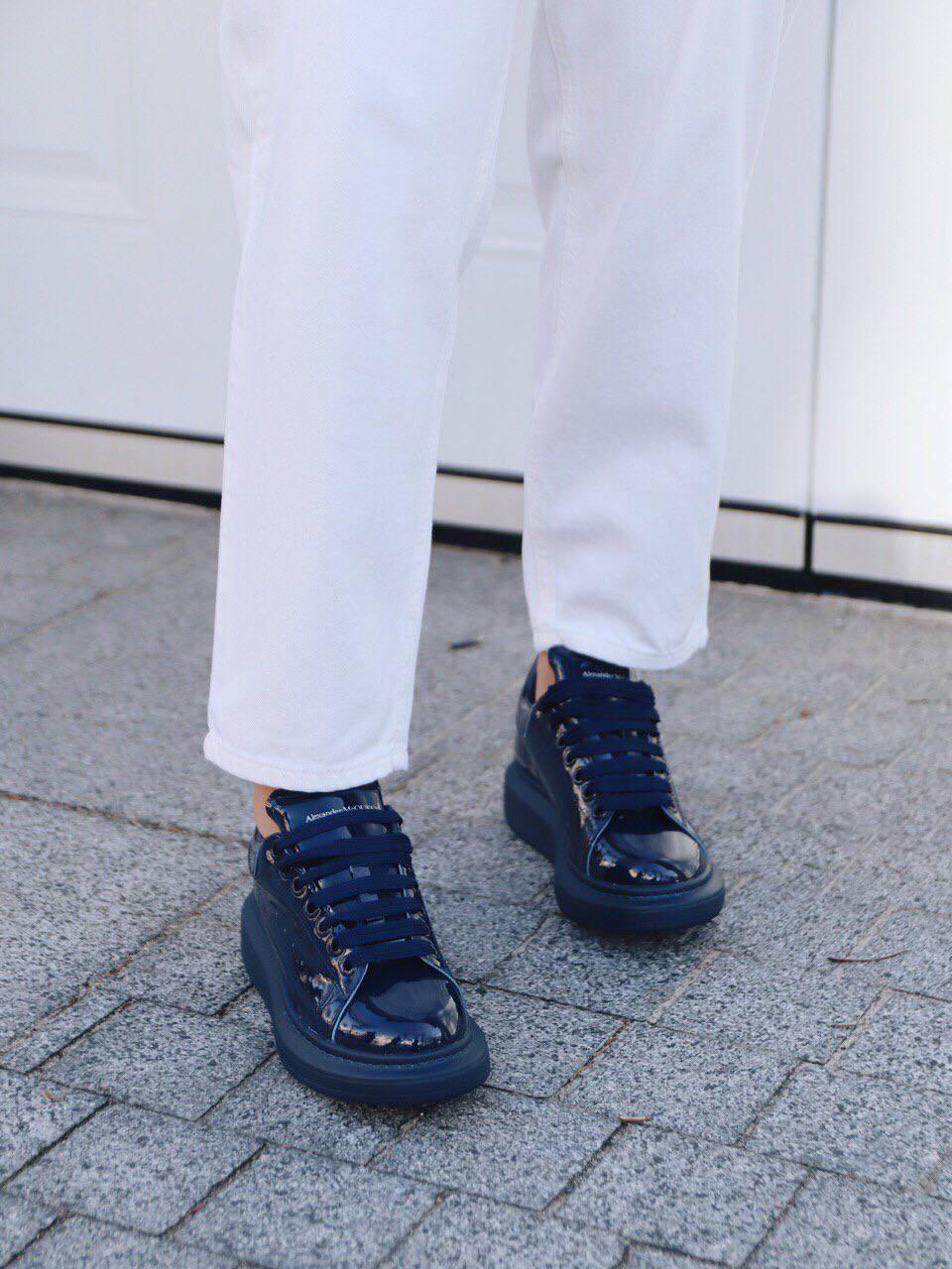 Alexander McQueen Low Blue Patent