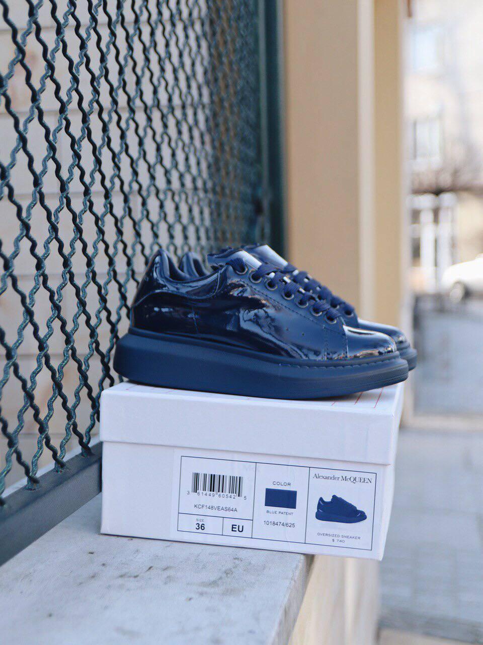 Alexander McQueen Low Blue Patent