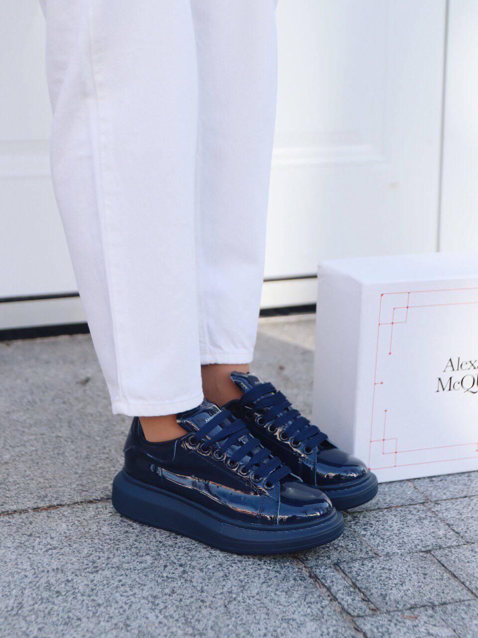 Alexander McQueen Low Blue Patent